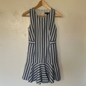 Banana Republic Striped Navy and White Mini Dress